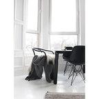 Modern Plastic Accent Designer Side Dining Matte Chair With Dark Black Wire Chrome Legs Base