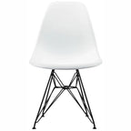 Modern Plastic Accent Designer Side Dining Matte Chair With Dark Black Wire Chrome Legs Base