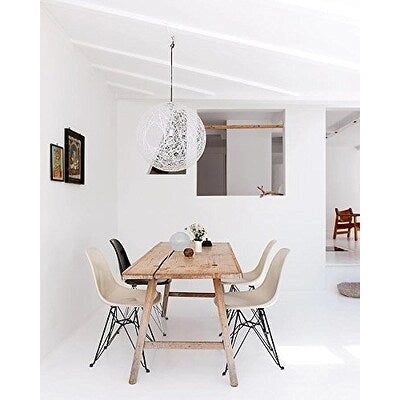 Modern Plastic Accent Designer Side Dining Matte Chair With Dark Black Wire Chrome Legs Base