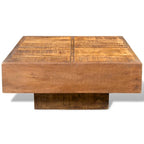 vidaXL Coffee Table Brown Square Solid Mango Wood - 27 x 27 x 12