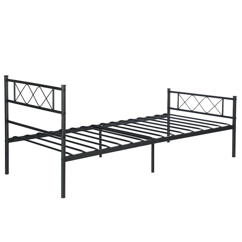 Easy-to-assemble Metal Bed Frame Platform Mattress Foundation with Headboard ,Under-bed Storage,Multiple colors.