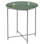 VECELO Side/End Table, Folding Round Metal Anti-Rust and Waterproof Outdoor for Living Room Bedroom,Nightstands