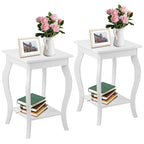 Set of 2 Accent Side Tables with Shelf - 16 x 16 x 24 (L x W x H)