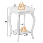 Set of 2 Accent Side Tables with Shelf - 16 x 16 x 24 (L x W x H)