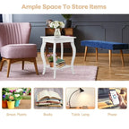 Set of 2 Accent Side Tables with Shelf - 16 x 16 x 24 (L x W x H)