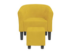 Convertible chair with footrest, yellow velvet HIUS47083