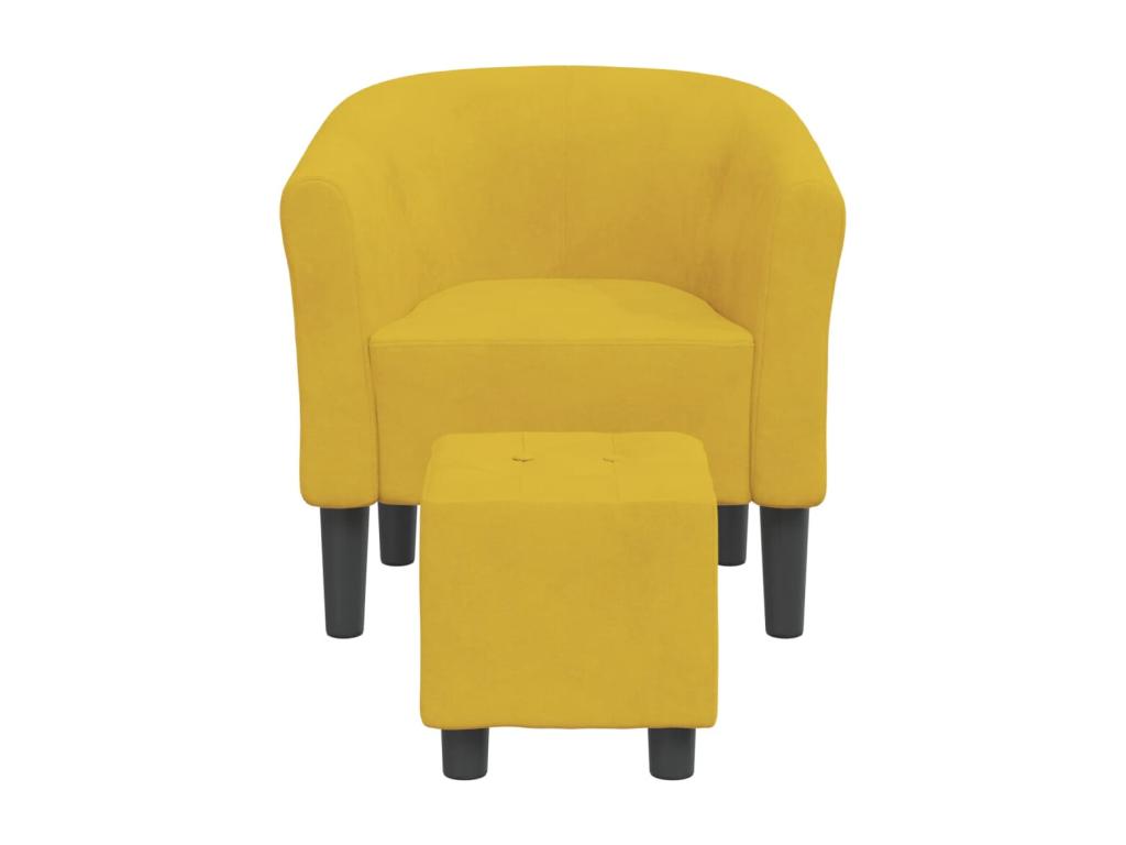 Convertible chair with footrest, yellow velvet HIUS47083