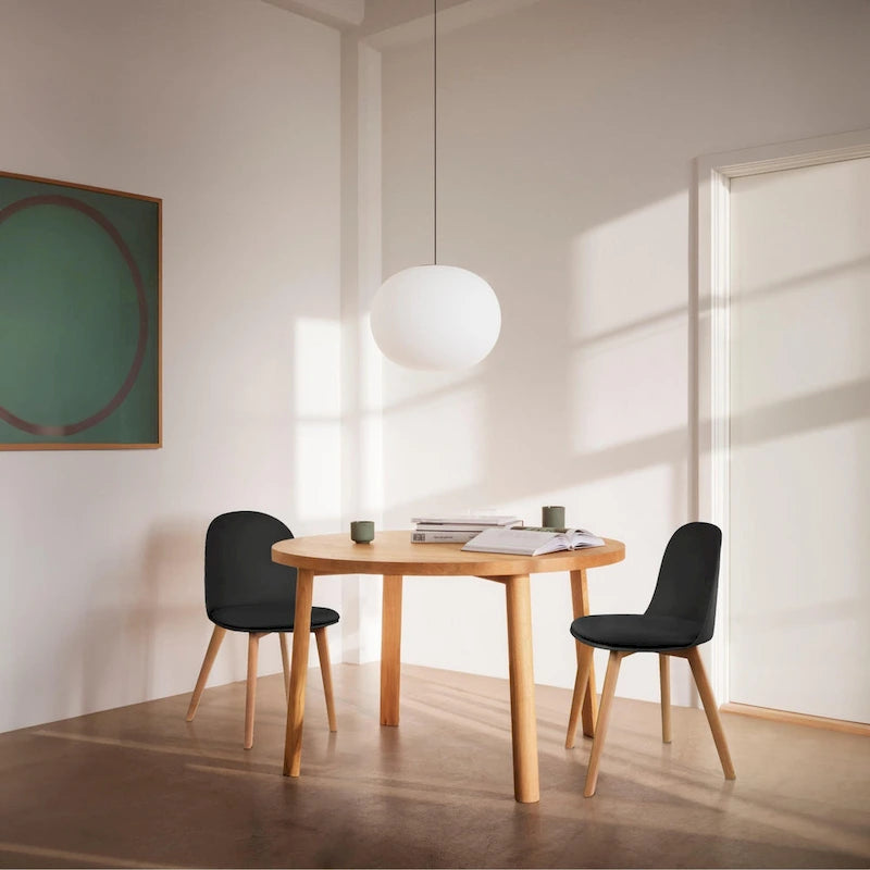 Set of 2 Dining Side Chair with Back Armless Plastic Seat Wooden Legs Kitchen Desk Task Computer