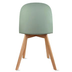 Set of 2 Dining Side Chair with Back Armless Plastic Seat Wooden Legs Kitchen Desk Task Computer