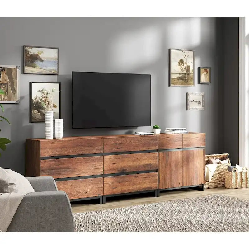 WAMPAT Storage Cabinet, 3 in 1 Modern Sideboard