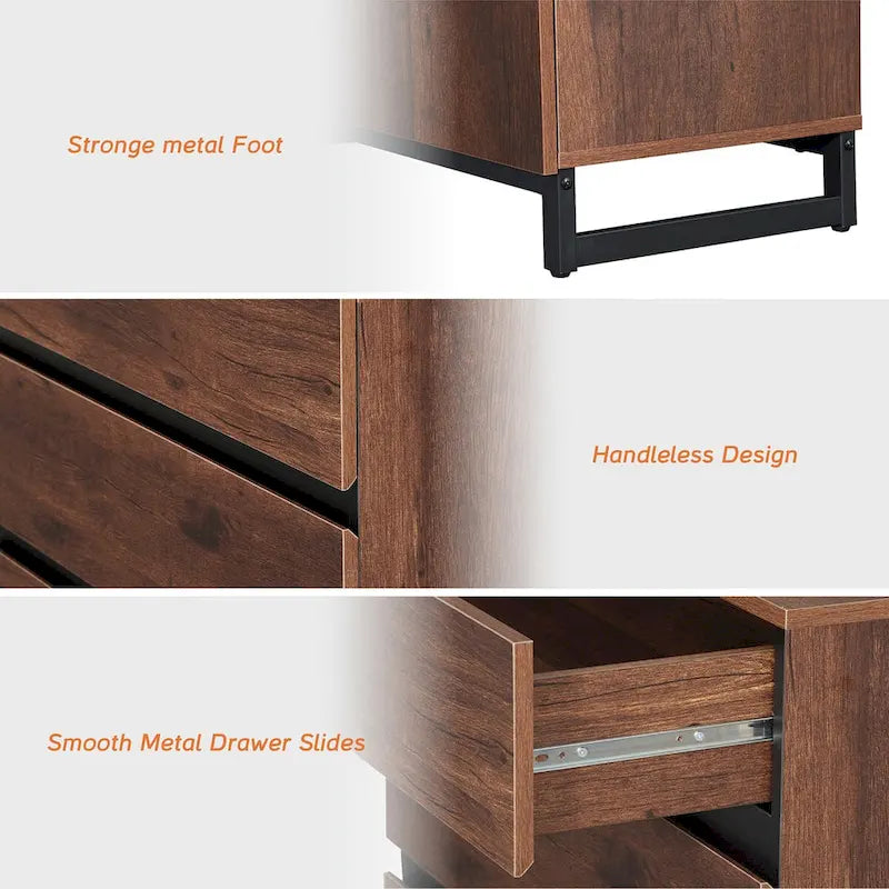 WAMPAT Storage Cabinet, 3 in 1 Modern Sideboard