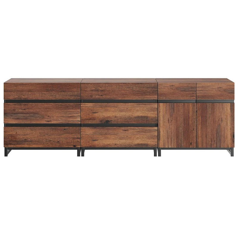 WAMPAT Storage Cabinet, 3 in 1 Modern Sideboard