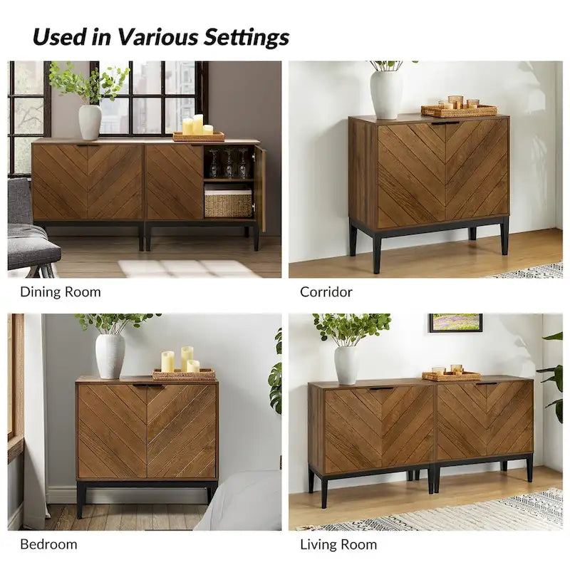 Jakob Modern 2 Doors Storage Cabinet Set with Adjustable Shelf By HOLALA HOME