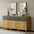 70.8 Sideboards Drawer Cabinet, 3-In-1 Kitchen Buffet Table