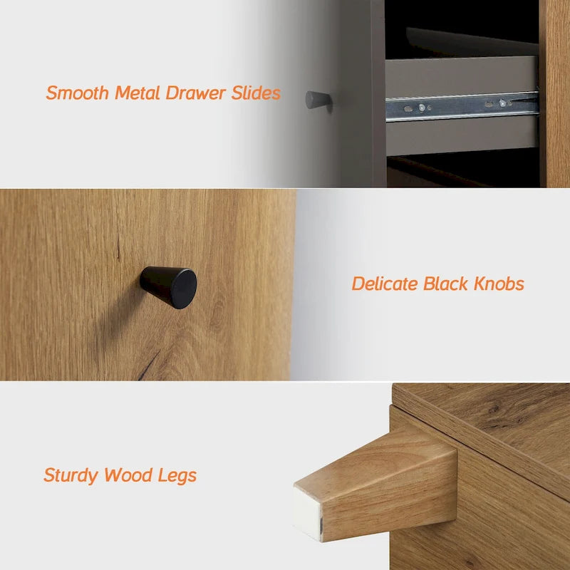 70.8 Sideboards Drawer Cabinet, 3-In-1 Kitchen Buffet Table