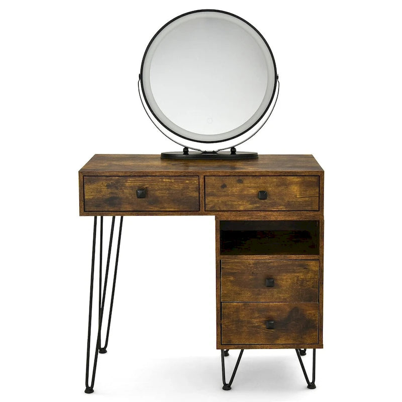 Modern Dressing Table with Storage Cabinet - 31.5 x 16 x 30 (L x W x H)