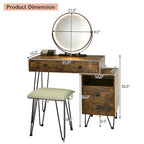 Modern Dressing Table with Storage Cabinet - 31.5 x 16 x 30 (L x W x H)