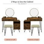 Modern Dressing Table with Storage Cabinet - 31.5 x 16 x 30 (L x W x H)