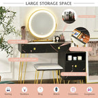 Modern Dressing Table with Storage Cabinet - 31.5 x 16 x 30 (L x W x H)