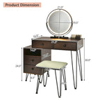 Modern Dressing Table with Storage Cabinet - 31.5 x 16 x 30 (L x W x H)