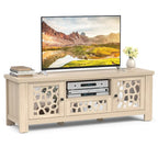 Gymax 55 Retro TV Stand Media Entertainment Center w/ Mirror Doors &