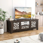Gymax 55 Retro TV Stand Media Entertainment Center w/ Mirror Doors &