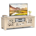 Gymax 55 Retro TV Stand Media Entertainment Center w/ Mirror Doors &