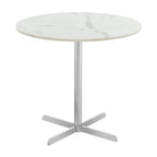 SAFAVIEH Peggy White/ Brass Round Side Table - 19.6 x 19.6 x 17.8 - 20Wx20Dx18H