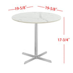 SAFAVIEH Peggy White/ Brass Round Side Table - 19.6 x 19.6 x 17.8 - 20Wx20Dx18H