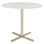 SAFAVIEH Peggy White/ Brass Round Side Table - 19.6 x 19.6 x 17.8 - 20Wx20Dx18H