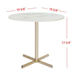 SAFAVIEH Peggy White/ Brass Round Side Table - 19.6 x 19.6 x 17.8 - 20Wx20Dx18H