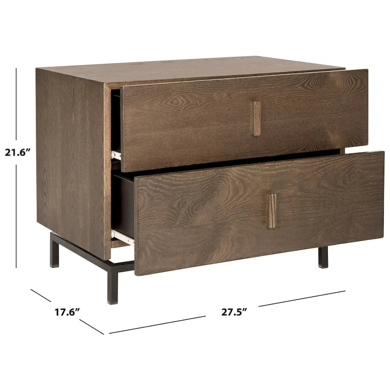 SAFAVIEH Shirleyann Dark Brown/ Black Storage Cabinet - 27.5 x 17.6 x 21.6 - 28Wx18Dx22H