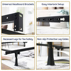 Clara Clark Expandable 4-Leg Support Metal Bed Frame - Queen, Full, Twin