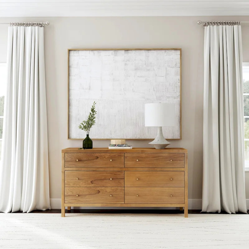 Nora 6-Drawer Wood Wide Dresser