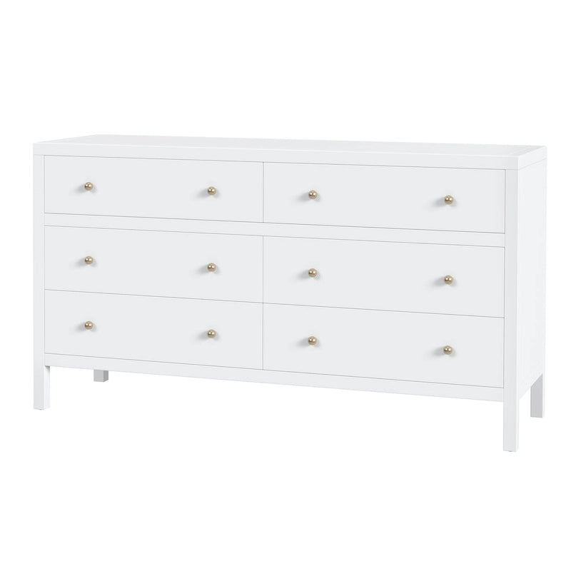 Nora 6-Drawer Wood Wide Dresser