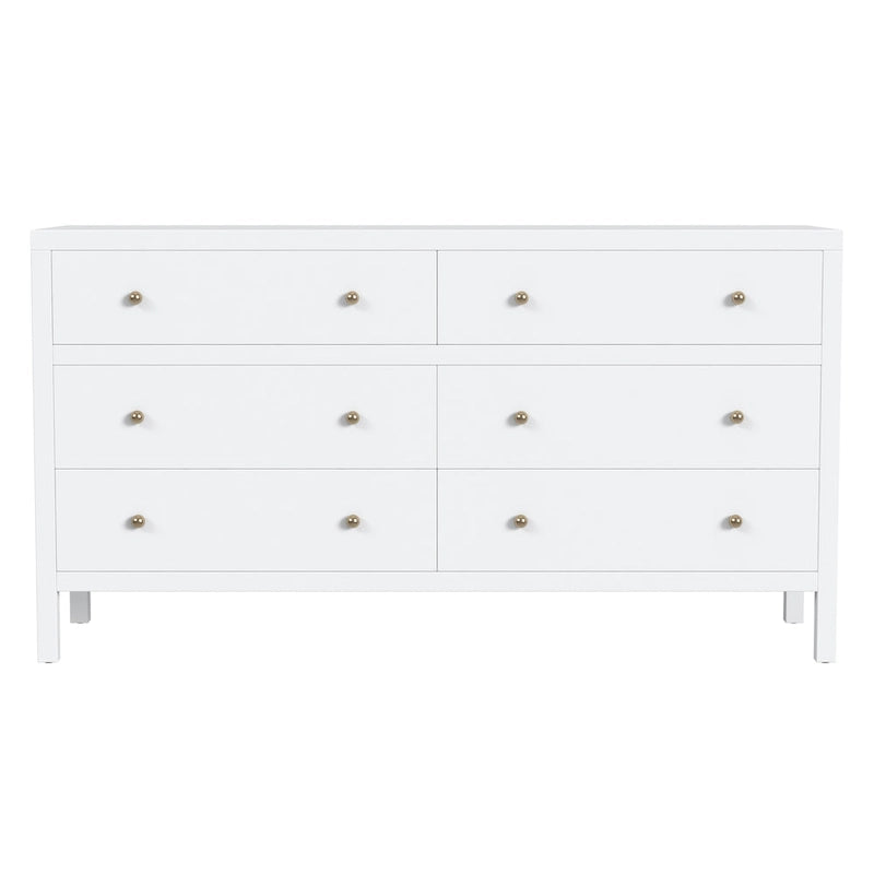 Nora 6-Drawer Wood Wide Dresser