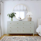 Nora 6-Drawer Wood Wide Dresser