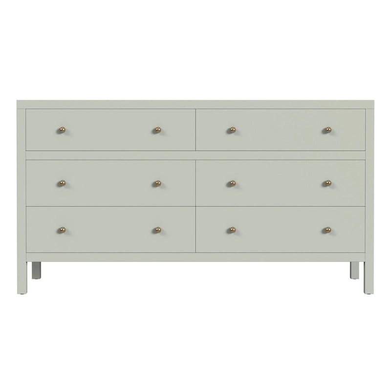 Nora 6-Drawer Wood Wide Dresser