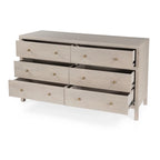 Nora 6-Drawer Wood Wide Dresser