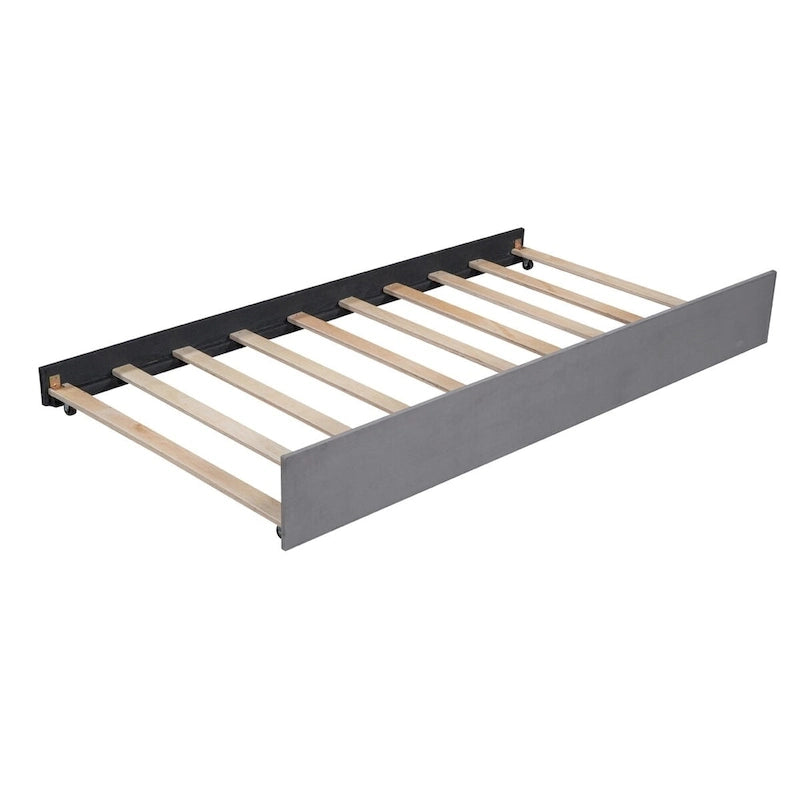 Twin Size Upholstered Daybed with Ergonomic Design Backrest and Trundle
