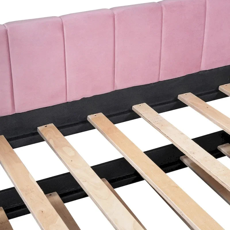 Twin Size Upholstered Daybed with Ergonomic Design Backrest and Trundle