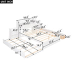 Merax Full Size Storage Platform Bed with Pull Out Shelves, Twin Size Trundle and 2 Drawers