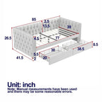 Twin Size Upholstered Tufted Daybed with Drawers,Button and Copper Nail