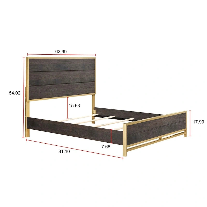 Wedro 6 Piece Dark Brown Rustic Panel Bedroom Set