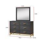 Wedro 6 Piece Dark Brown Rustic Panel Bedroom Set