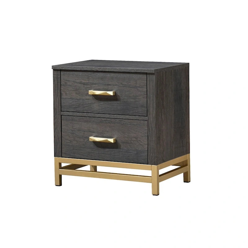 Wedro 6 Piece Dark Brown Rustic Panel Bedroom Set