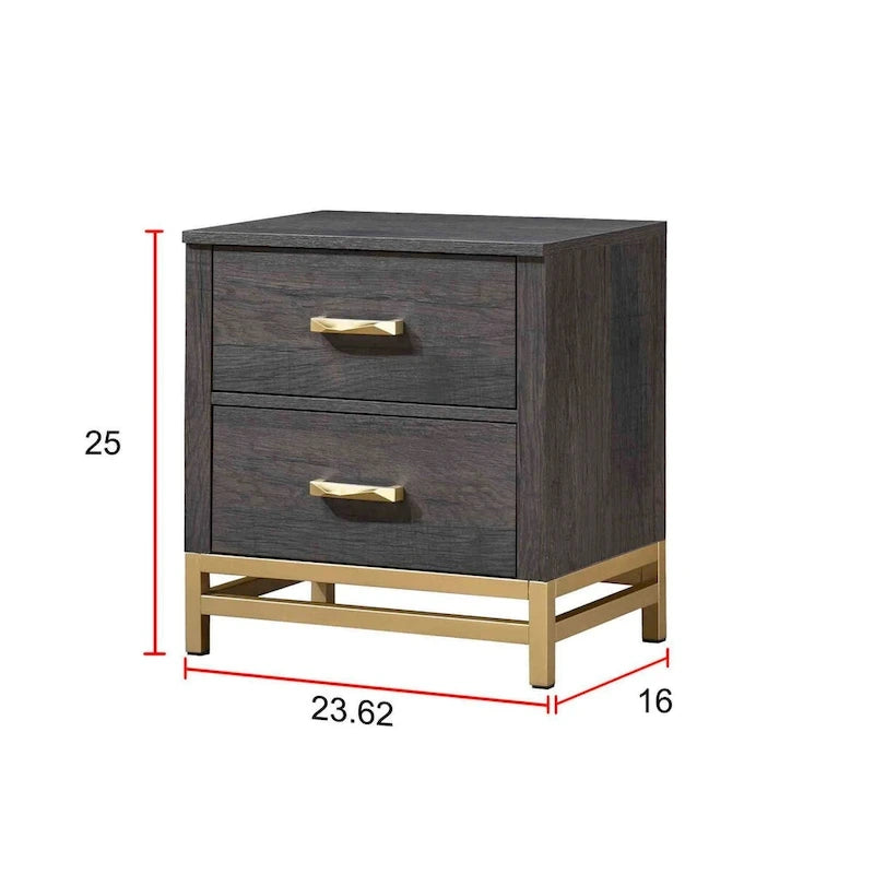 Wedro 6 Piece Dark Brown Rustic Panel Bedroom Set