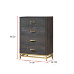 Wedro 6 Piece Dark Brown Rustic Panel Bedroom Set
