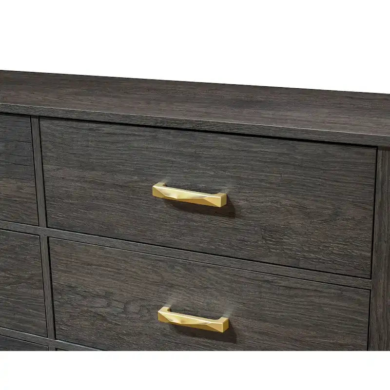 Wedro 6 Piece Dark Brown Rustic Panel Bedroom Set