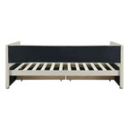 Twin Size Corduroy Upholstered Daybed with Two Storage Drawers and Wood Slat Frame & Headboard, No Box Spring Needed